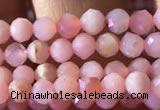 CTG734 15.5 inches 4mm faceted round tiny pink opal beads