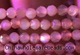 CTG738 15.5 inches 4mm faceted round tiny sunstone beads