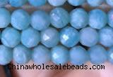 CTG767 15.5 inches 5mm faceted round tiny amazonite gemstone beads