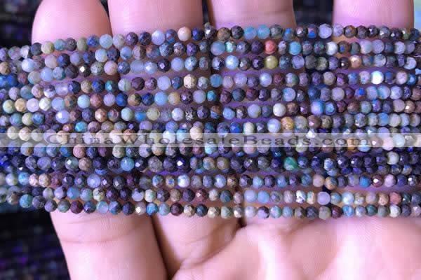 CTG791 15.5 inches 3mm faceted round tiny chrysocolla beads