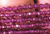 CTG802 15.5 inches 2mm faceted round tiny red garnet beads