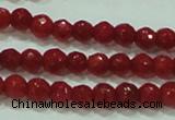 CTG81 15.5 inches 2mm faceted round tiny red coral beads wholesale