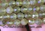 CTG814 15.5 inches 5mm faceted round tiny prehnite beads