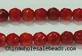 CTG82 15.5 inches 3mm faceted round tiny red agate beads wholesale