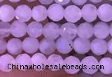 CTG832 15.5 inches 4mm faceted round tiny white moonstone beads