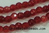 CTG85 15.5 inches 3mm faceted round tiny dyed white jade beads wholesale