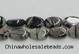 CTJ10 16 inches 8*12mm oval black water jasper beads wholesale