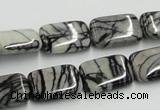 CTJ18 16 inches 13*18mm rectangle black water jasper beads wholesale