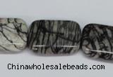 CTJ20 16 inches 20*30mm rectangle black water jasper beads wholesale