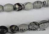 CTJ201 15.5 inches 8*10mm drum black water jasper beads wholesale