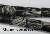 CTJ203 15.5 inches 12*20mm tube black water jasper beads wholesale