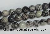 CTJ26 15.5 inches 10mm round black water jasper beads wholesale