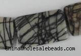 CTJ260 15.5 inches 20*30mm flat tube black water jasper beads