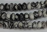CTJ31 15.5 inches 5*10mm rondelle black water jasper beads wholesale