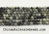 CTJ411 15.5 inches 6mm round black water jasper gemstone beads wholesale