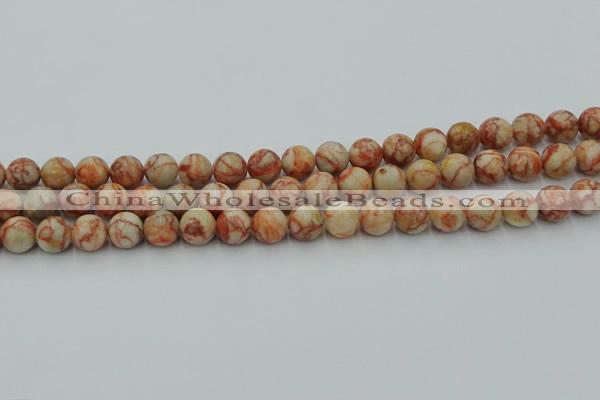 CTJ702 15.5 inches 8mm round red net jasper beads wholesale