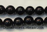 CTO104 15.5 inches 12mm round natural black tourmaline beads