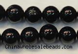 CTO105 15.5 inches 14mm round natural black tourmaline beads