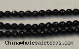 CTO106 15.5 inches 5mm faceted round natural black tourmaline beads