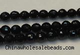 CTO108 15.5 inches 8mm faceted round natural black tourmaline beads