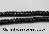 CTO121 15.5 inches 3*6mm rondelle black tourmaline beads