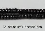 CTO122 15.5 inches 4*8mm rondelle black tourmaline beads