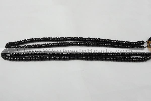 CTO122 15.5 inches 4*8mm rondelle black tourmaline beads