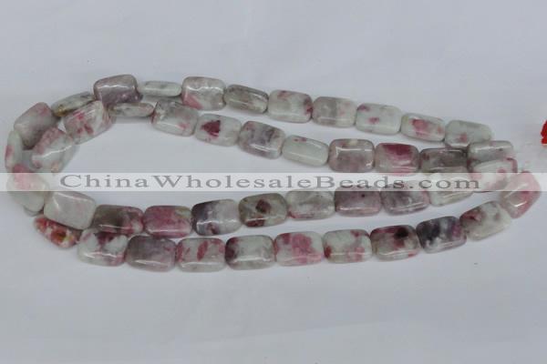 CTO210 15.5 inches 12*16mm rectangle pink tourmaline gemstone beads