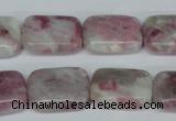 CTO211 15.5 inches 13*18mm rectangle pink tourmaline gemstone beads