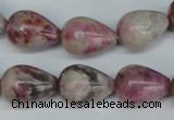 CTO219 15.5 inches 13*18mm teardrop pink tourmaline gemstone beads