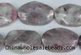 CTO233 15.5 inches 20*30mm wavy oval tourmaline gemstone beads