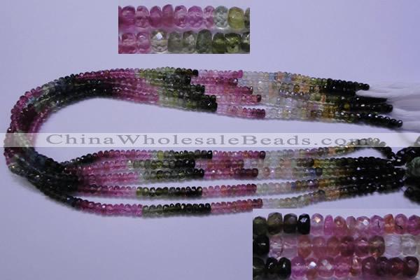 CTO303 15.5 inches 2.5*4mm faceted rondelle tourmaline beads