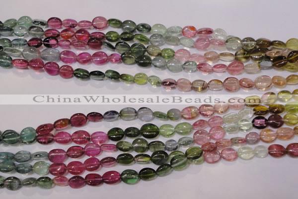 CTO420 15 inches 6*7mm oval natural tourmaline beads wholesale