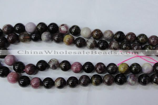 CTO458 15.5 inches 13mm round natural tourmaline gemstone beads