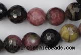 CTO46 15.5 inches 10mm faceted round natural tourmaline beads