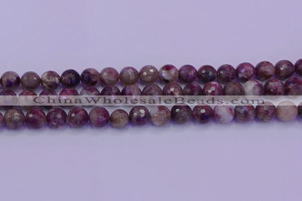 CTO614 15.5 inches 9mm faceted round tourmaline gemstone beads