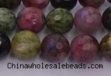 CTO637 15.5 inches 10mm faceted round tourmaline gemstone beads