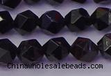 CTO646 15.5 inches 8mm faceted nuggets black tourmaline beads