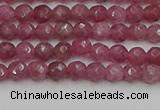 CTO656 15.5 inches 4mm faceted round Chinese tourmaline beads