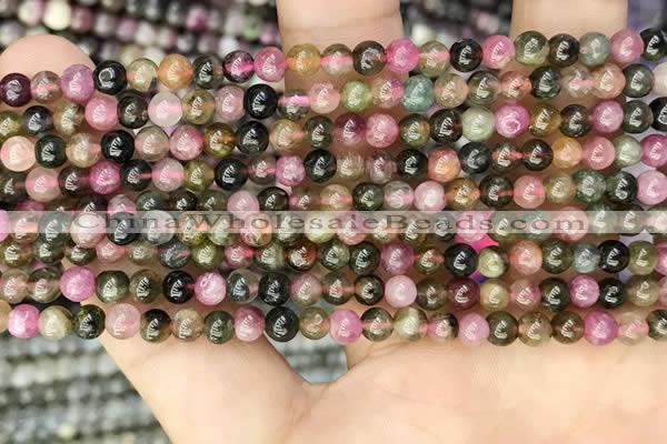 CTO670 15.5 inches 4mm round natural tourmaline beads wholesale