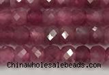 CTO685 15.5 inches 3*3.5mm faceted rondelle red tourmaline beads