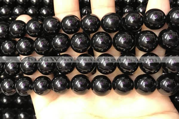 CTO704 15.5 inches 12mm round black tourmaline beads wholesale