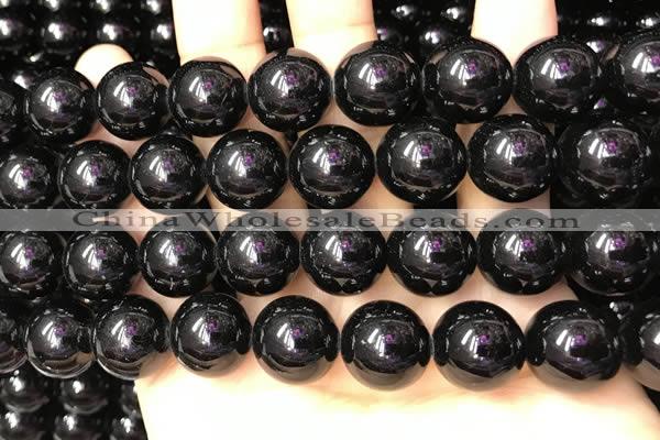 CTO705 15.5 inches 14mm round black tourmaline beads wholesale