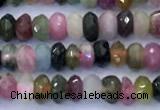 CTO740 15 inches 2.5*4mm faceted rondelle tourmaline beads