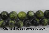 CTP103 15.5 inches 10mm round yellow pine turquoise beads wholesale