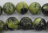 CTP106 15.5 inches 16mm round yellow pine turquoise beads wholesale