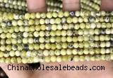CTP220 15.5 inches 4mm round yellow turquoise beads wholesale