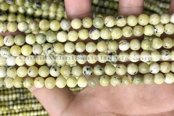 CTP221 15.5 inches 6mm round yellow turquoise beads wholesale