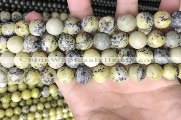 CTP224 15.5 inches 12mm round yellow turquoise beads wholesale