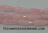 CTR01 15.5 inches 6*16mm faceted teardrop rose quartz beads